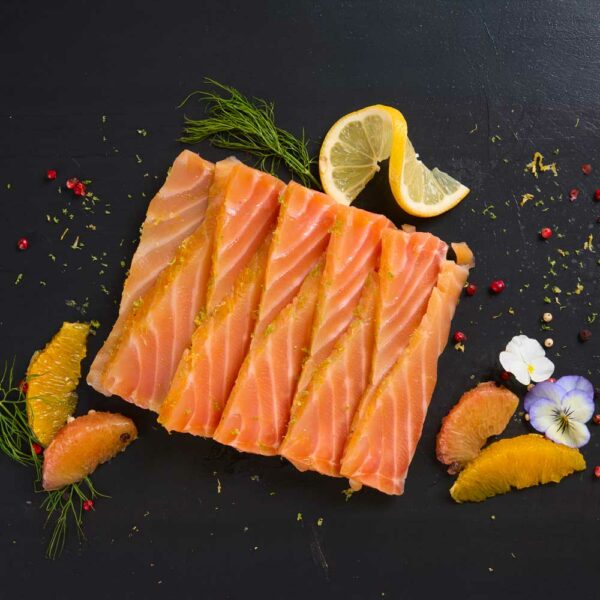Saumon Gravelax Agrumes & Gin tranché